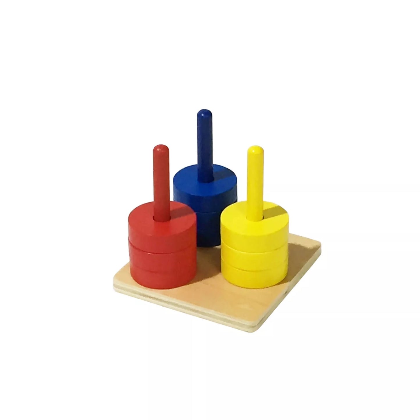 Coloured Discs on Coloured Dowels