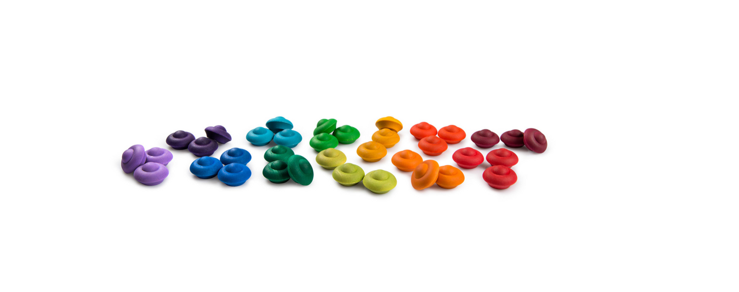 Grapat Wood Mandala Rainbow Flowers (36 pcs)