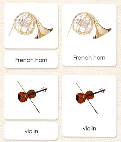 Musical Instruments 3-Part Language Cards