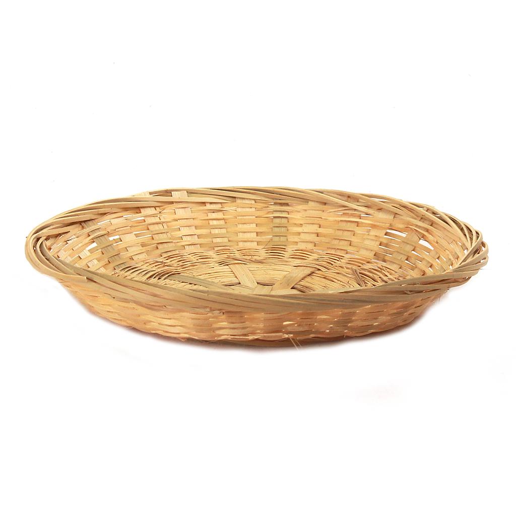 Small Round Bamboo Basket Tray