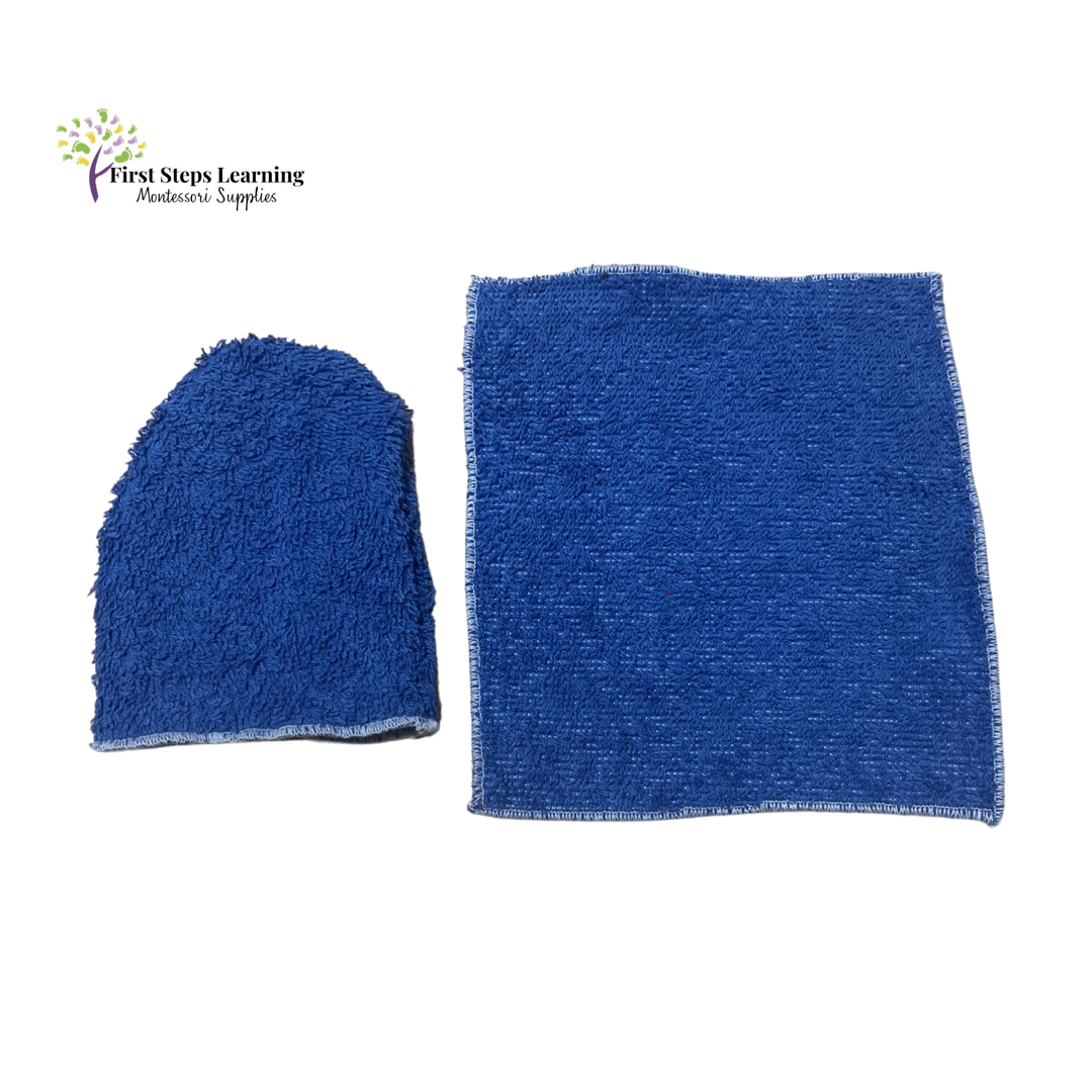 Dark Blue Mitt and Towel