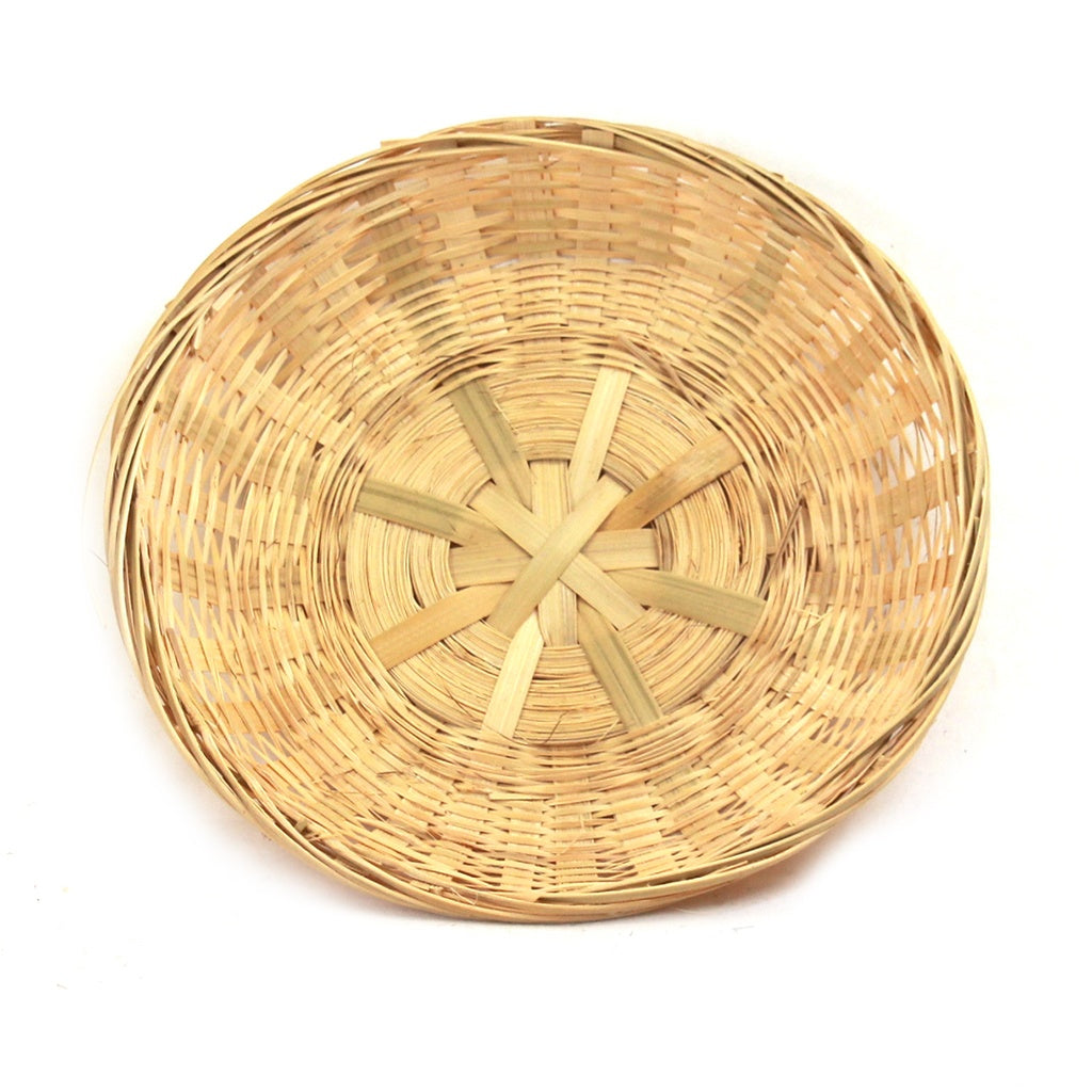 Small Round Bamboo Basket Tray