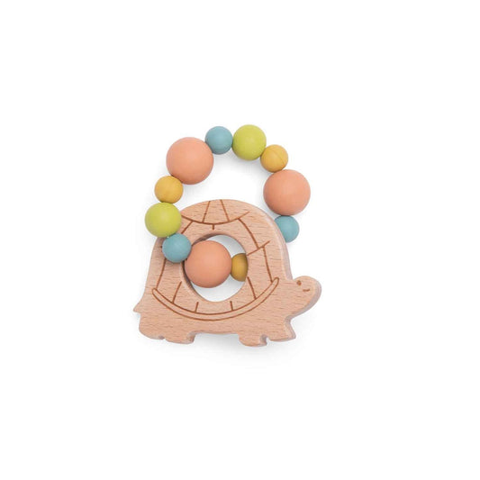 Trois Petits Lapins - Turtle Teething Ring Rattle