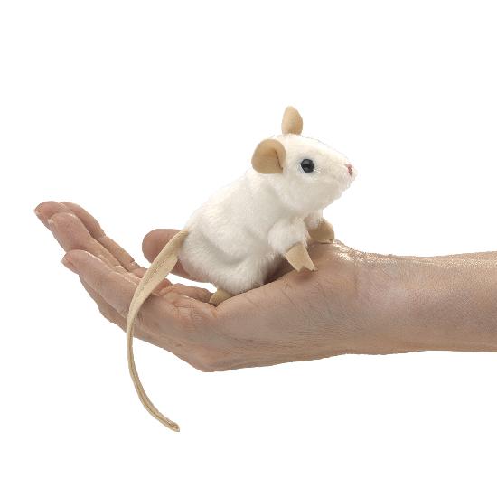 Folkmanis Mini White Mouse Puppet